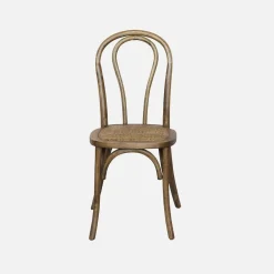 Cadeira vintage em madeira e revestida em rattan, set de 4