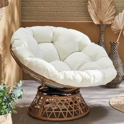 Cadeirão Papasan em polirattan, para exterior/interior, 96cmv