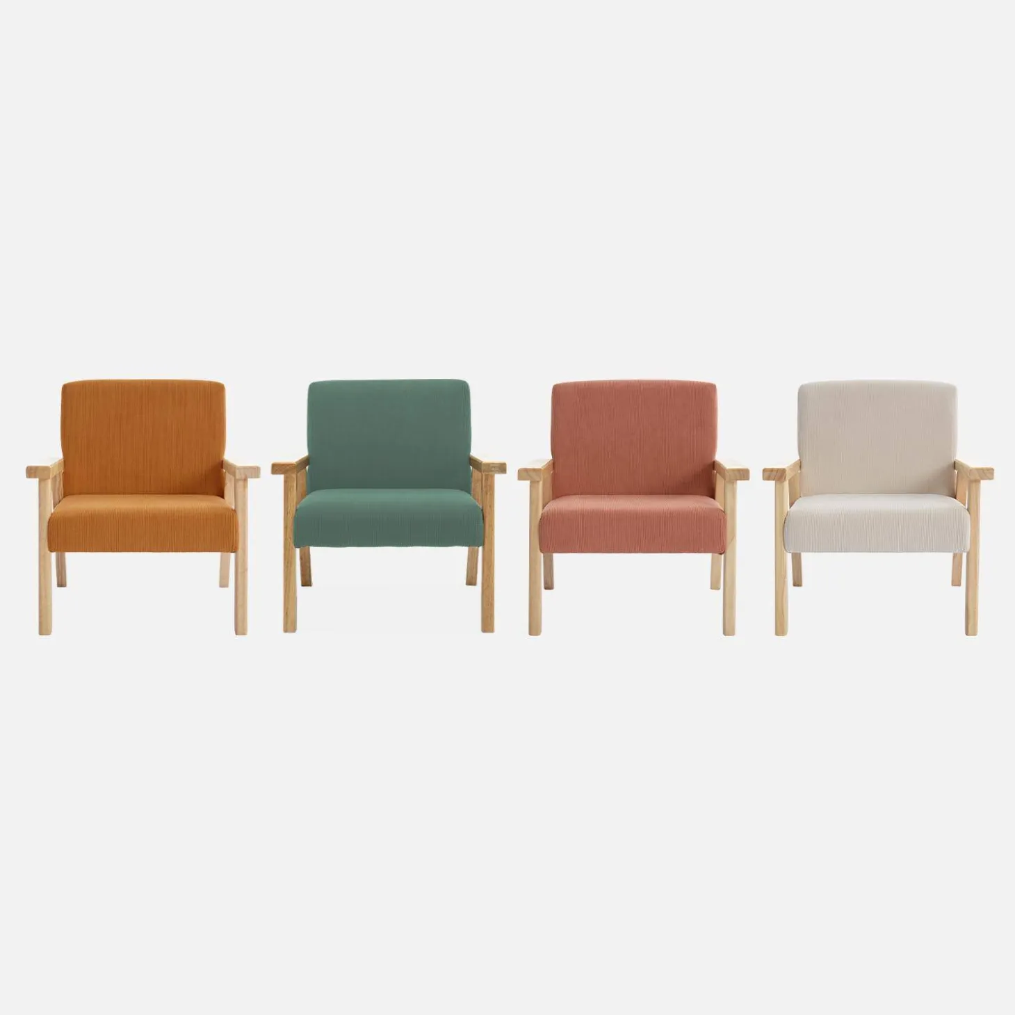 Cadeirão para crianças escandinavo, boucle e madeira