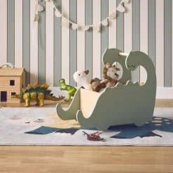Caixa de brinquedos com rodas para crianças dinossauros