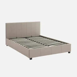 Cama com base de ripas e cabeceira, 140x190cm