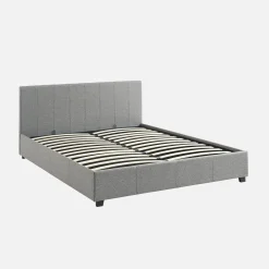 Cama com base de ripas e cabeceira, 160x200cm