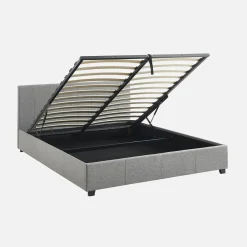 Cama com base de ripas e cabeceira, 160x200cm