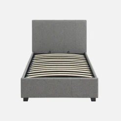 Cama com base de ripas e cabeceira, 90x190cm
