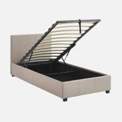 Cama com base de ripas e cabeceira, 90x190cm