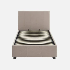 Cama com base de ripas e cabeceira, 90x190cm