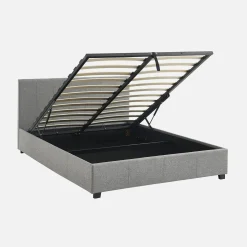Cama com base de ripas e cabeceira, 140x190cm