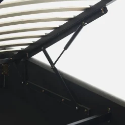Cama com base de ripas 160x200cm, veludo canelado fino