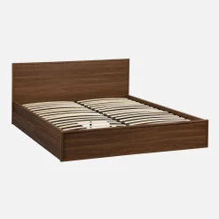 Cama com estrado de ripas e cabeceira 160x200cm + 4 gavetas em madeira