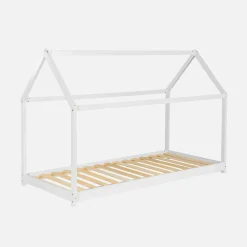 Cama de cabana para crianças em pinho natural
