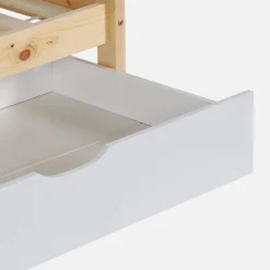 Cama infantil em beliche, 90 x 190 cm madeira de pinho natural com gavetas de arrumação