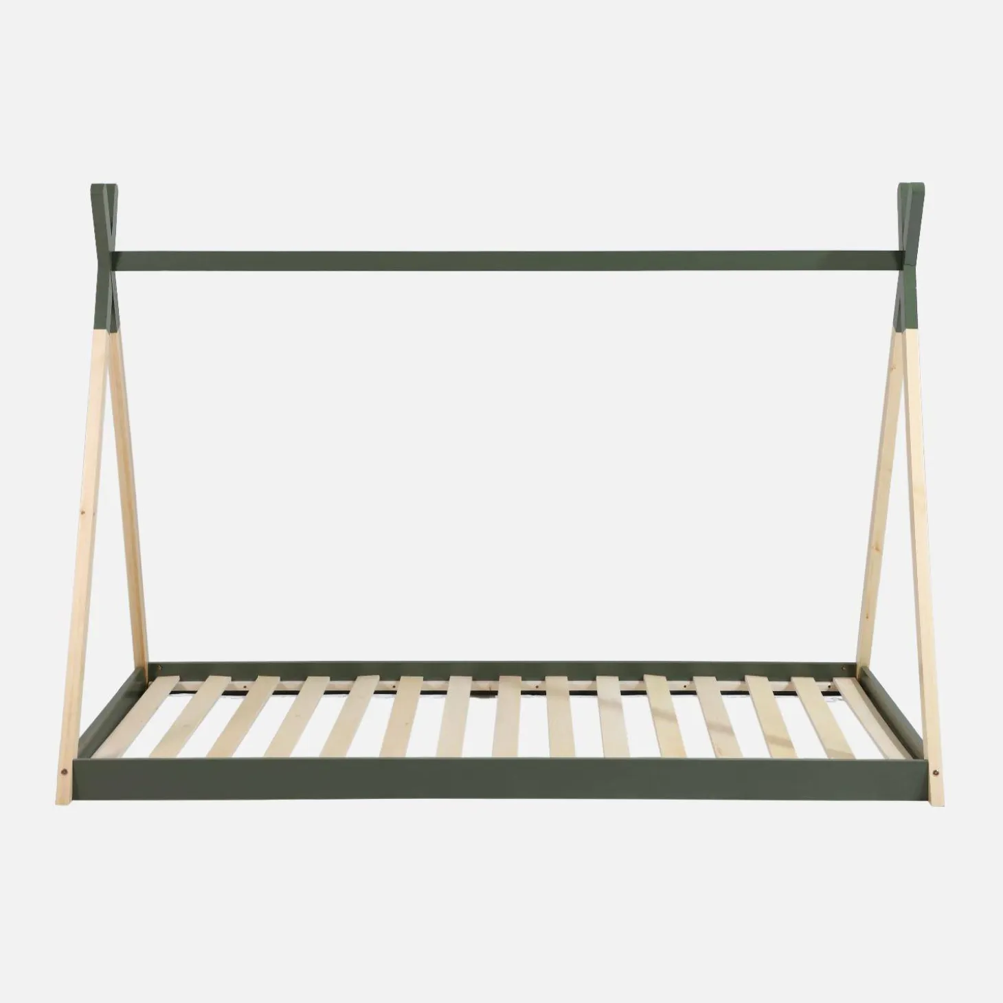 Cama tipi infantil, pinho natural com estrado incluído