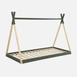 Cama tipi infantil, pinho natural com estrado incluído