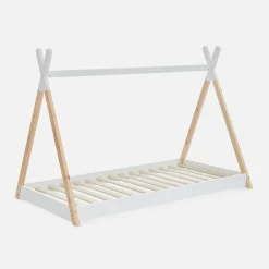 Cama tipi infantil, pinho natural com estrado incluído