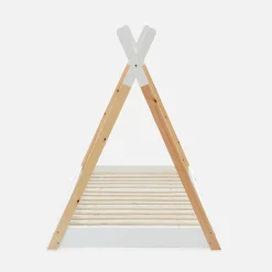 Cama tipi infantil, pinho natural com estrado incluído