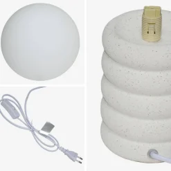 Candeeiro de mesa de cerâmica branco