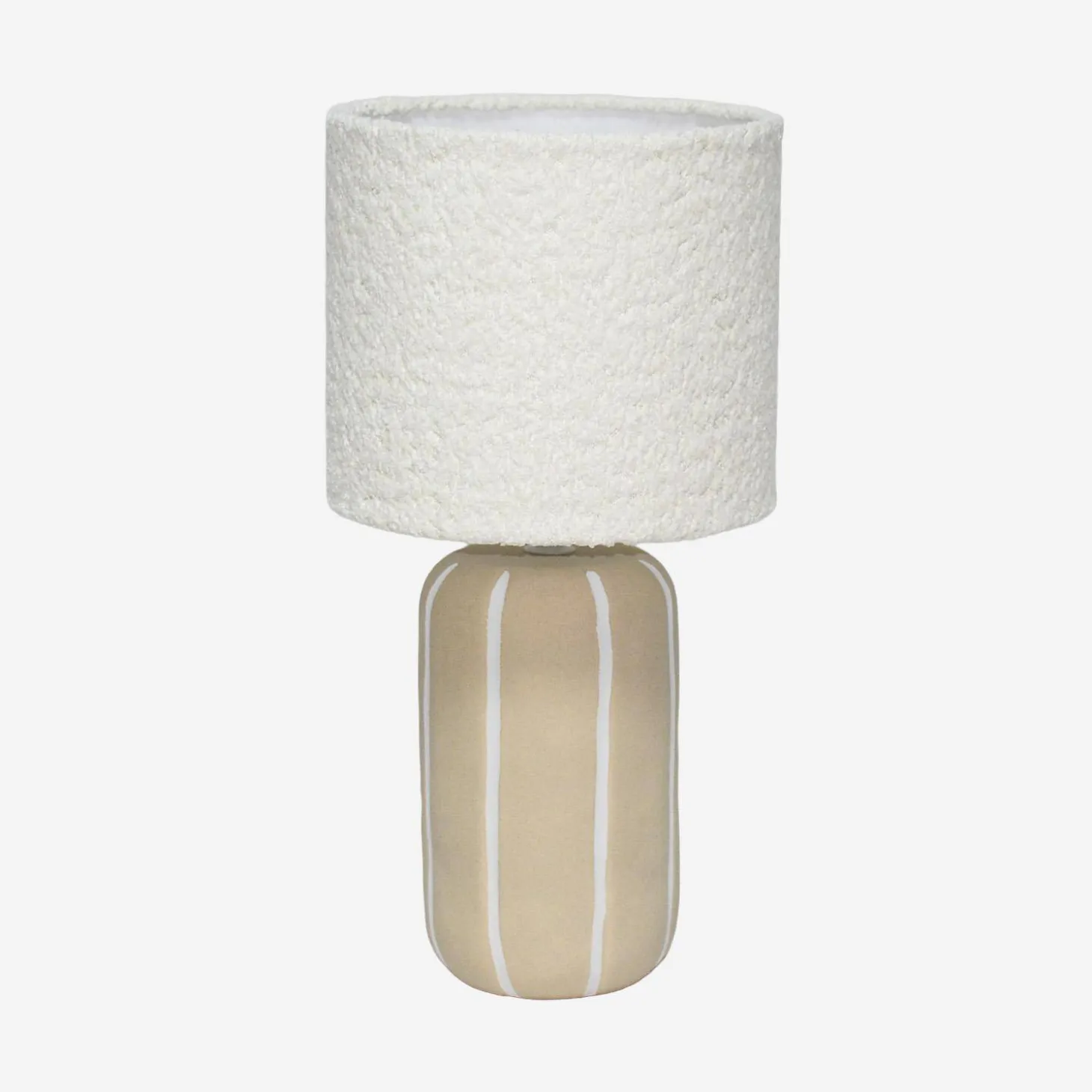 Candeeiro de mesa de cerâmica com efeito bouclé