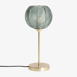Candeeiro de mesa em metal e vidro, 20cm