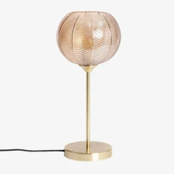 Candeeiro de mesa em metal e vidro, 20cm