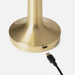 Candeeiro de mesa LED em metal dourado
