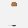 Candeeiro de pé de interior com efeito rattan, 150cm