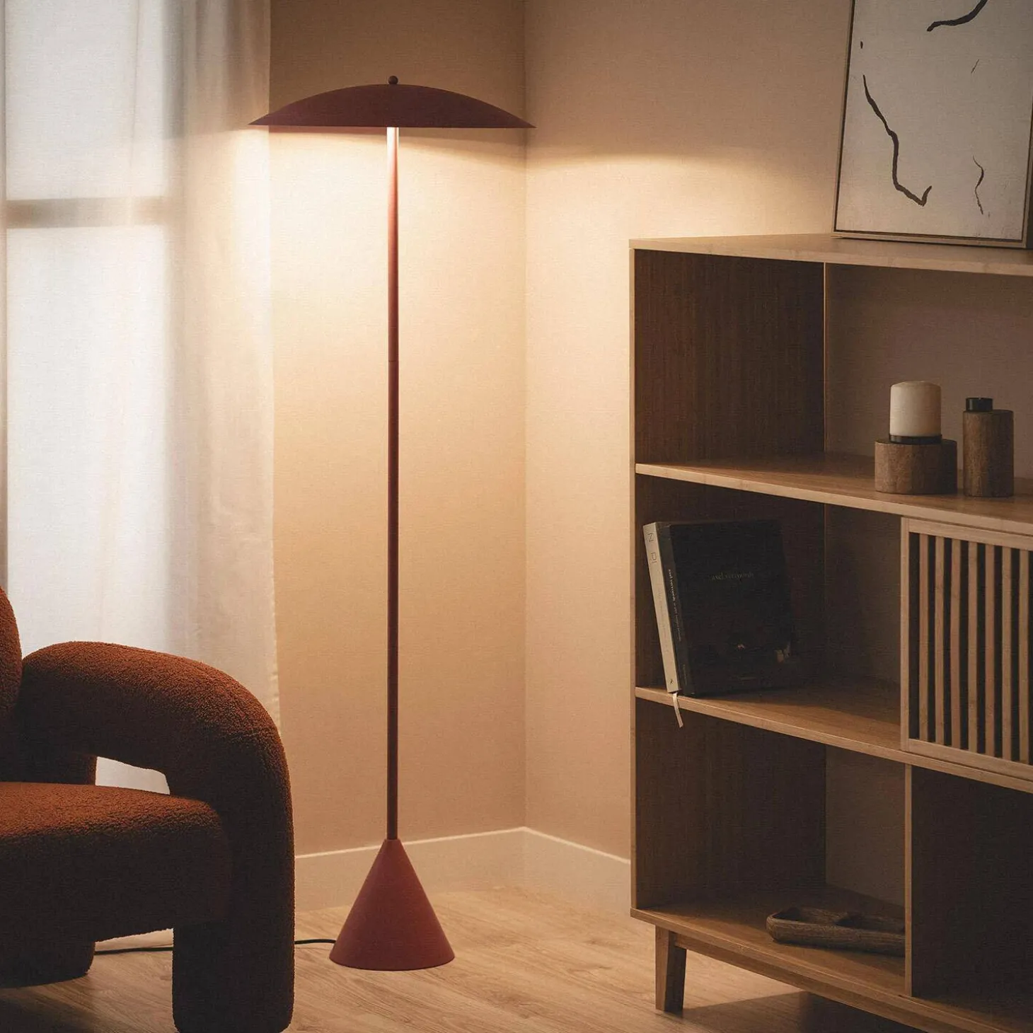 Candeeiro de pé em metal para interior, Ø50cm