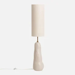 Candeeiro de pé interior em cerâmica e tecido, 138cm