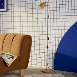Candeeiro de pé interior em metal, 145cm