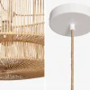 Candeeiro de teto suspenso efeito rattan, Ø50cm