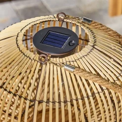 Candeeiro solar LED para exterior em vime, 31,5cm