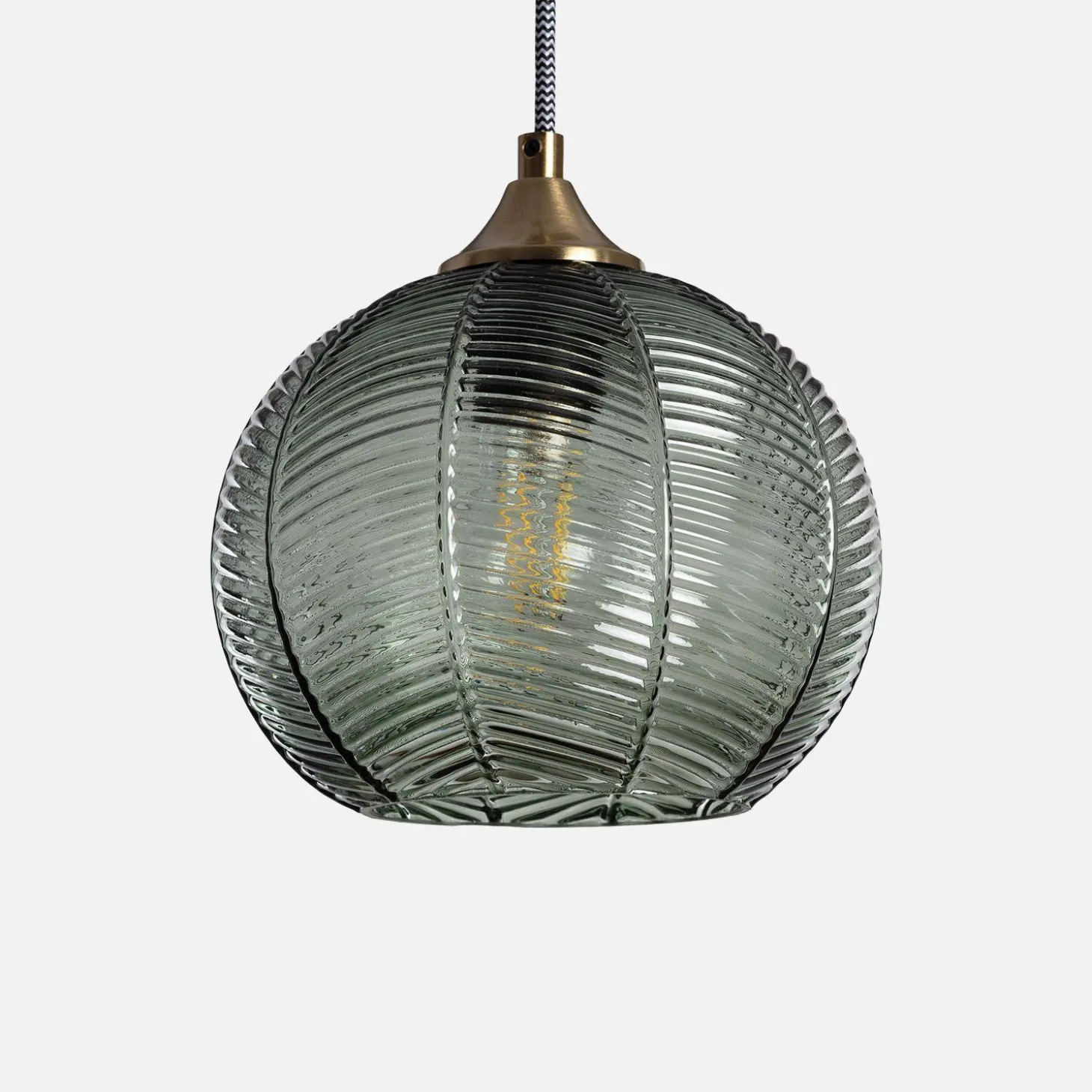 Candeeiro suspenso em metal e vidro, 20cm