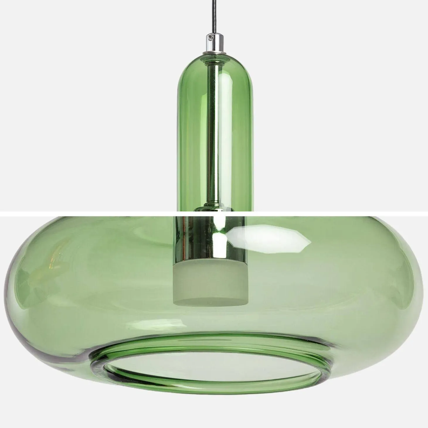 Candeeiro suspenso LED em vidro para interior, Ø15cm