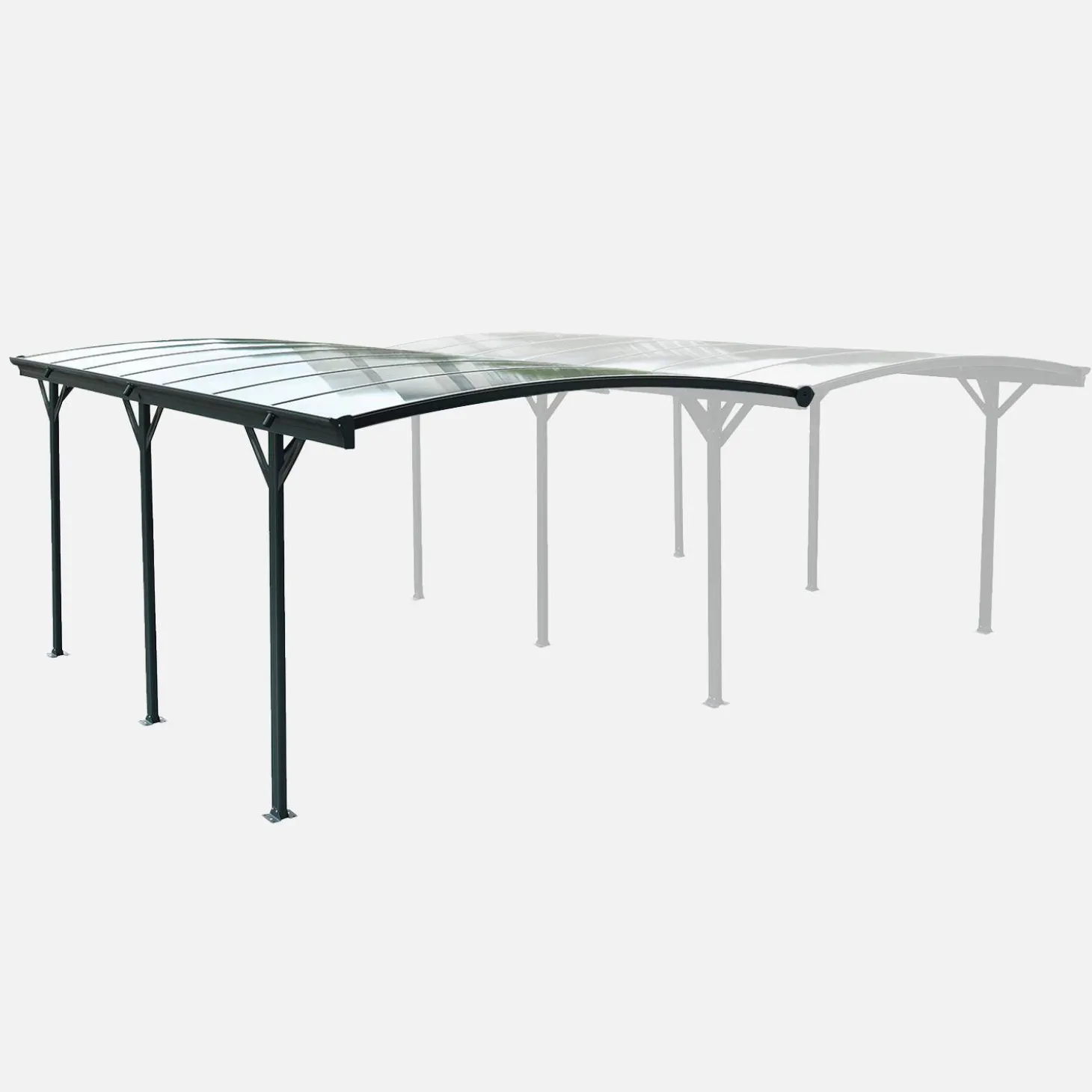 Carport em alumínio e policarbonato, 15m²