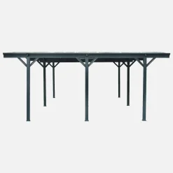 Carport 5x6m com extensão em alumínio e policarbonato