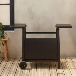 Carrinho de apoio para grelhador em aço com 3 queimadores