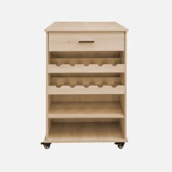 Carrinho de cozinha com suporte para garrafas, 100cm