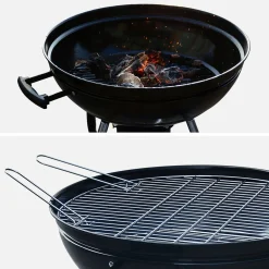 Churrasqueira a carvão Ø57cm com chaminé de acendimento