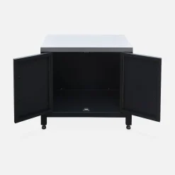 Churrasqueira a gás de 4 queimadores + cozinha externa em aço, 80cm