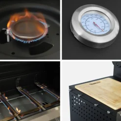 Churrasqueira a gás 4 queimadores + 1 fogo lateral