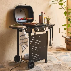 Churrasqueira elétrica 2 queimadores, aço esmaltado de 2300W