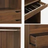 Closet modular com acabamento em madeira de 4 módulos
