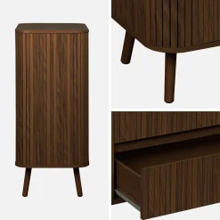Cômoda com decoração estriada 4 gavetas