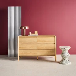 Cômoda decoração madeira de 6 gavetas