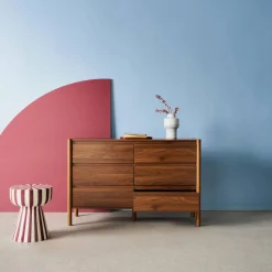 Cômoda decoração madeira de 6 gavetas