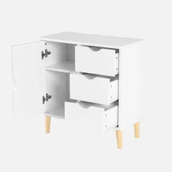 Cómoda de criança, 1 porta e 3 gavetas