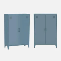 Cômoda/guarda-roupa de metal 2 portas, set de 2