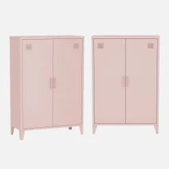 Cômoda/guarda-roupa de metal 2 portas, set de 2