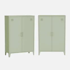 Cômoda/guarda-roupa de metal 2 portas, set de 2