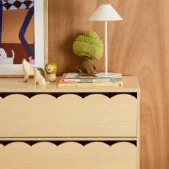 Cômoda infantil efeito madeira 3 gavetas