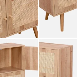 Cómoda para crianças com efeito de madeira, 4 portas